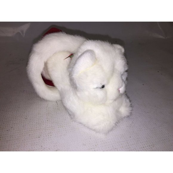 RUSS BERRIE & CO PLUSH KITTEN SLEEPING IN CHRISTMAS SANTA HAT - Picture 4 of 10